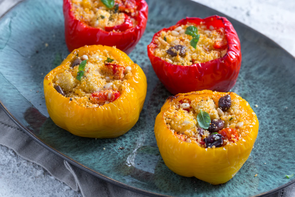 Vegan Couscous Stuffed Peppers