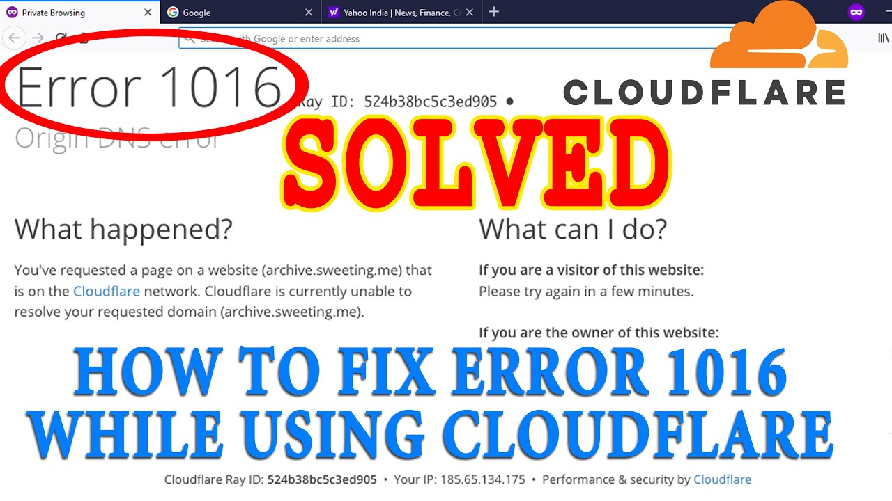 Error 1016 Origin DNS error fix: A troubleshoot guide